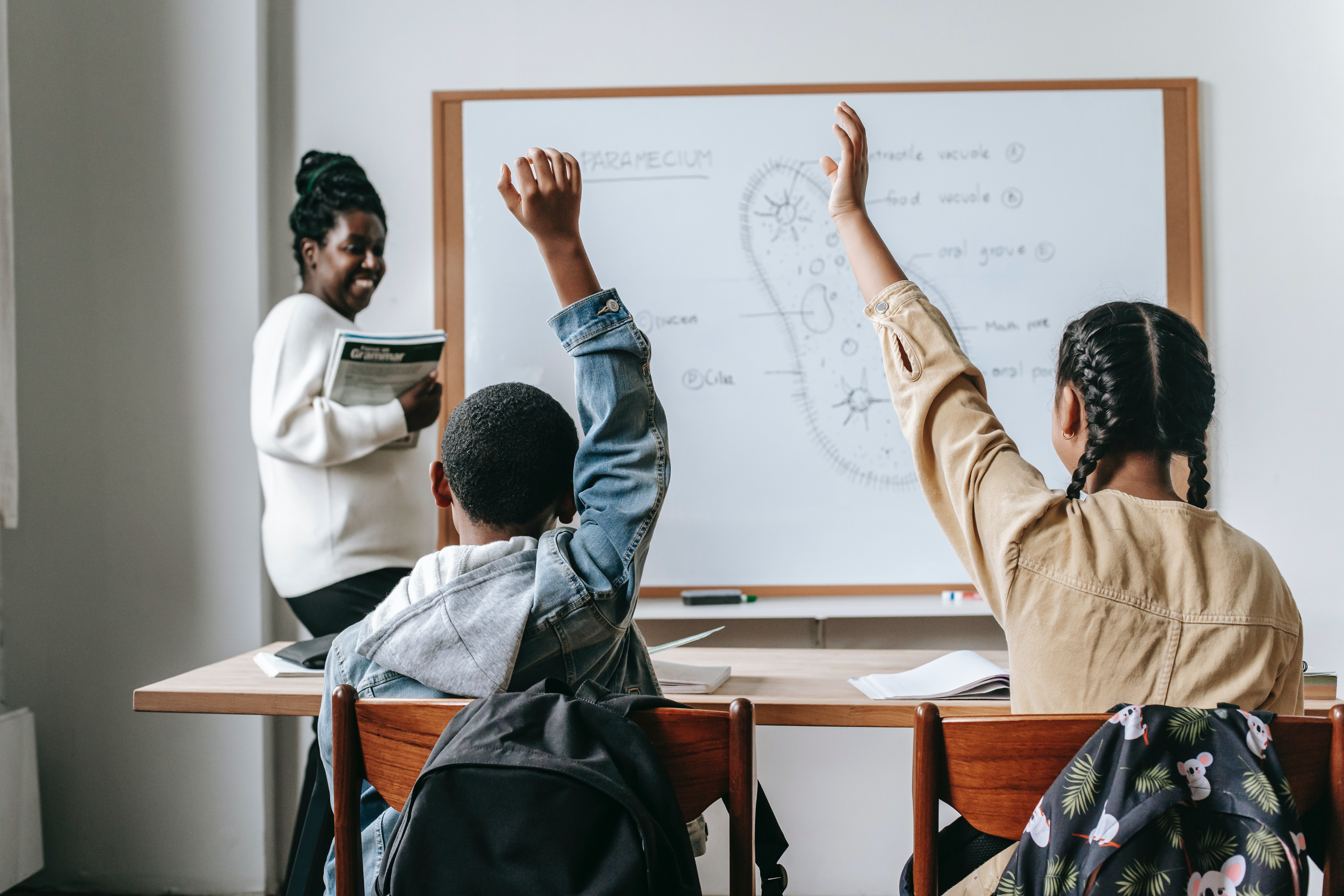 Photo by Katerina Holmes: https://www.pexels.com/photo/black-woman-with-pupils-in-classroom-5905557/