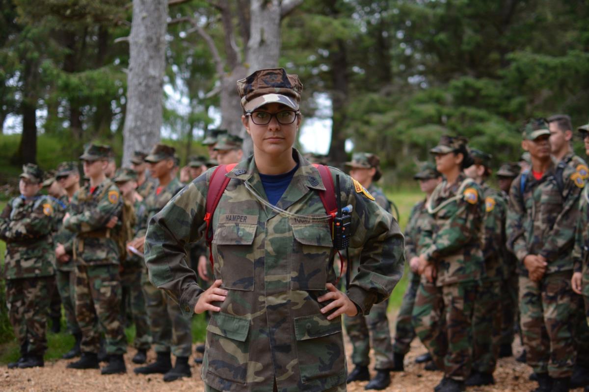 Youth Member of the Young Marines looking confident during leadership training